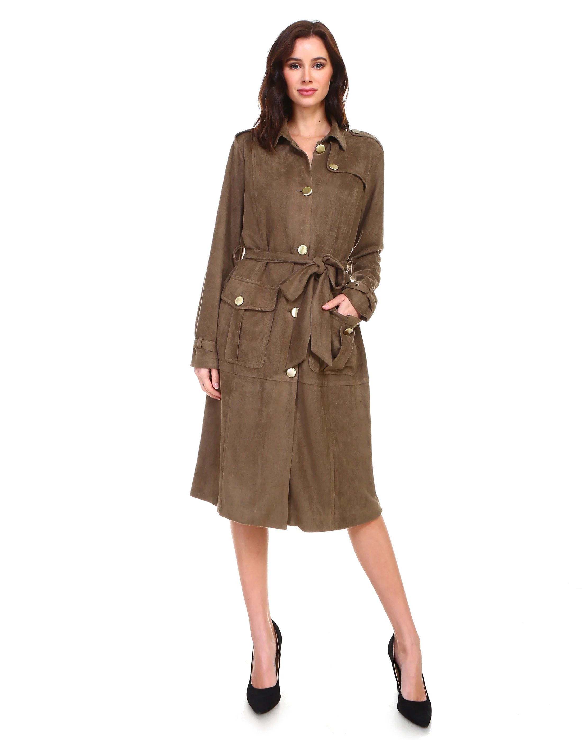 Ariana Suede Trench Coat & Dress - Image 3
