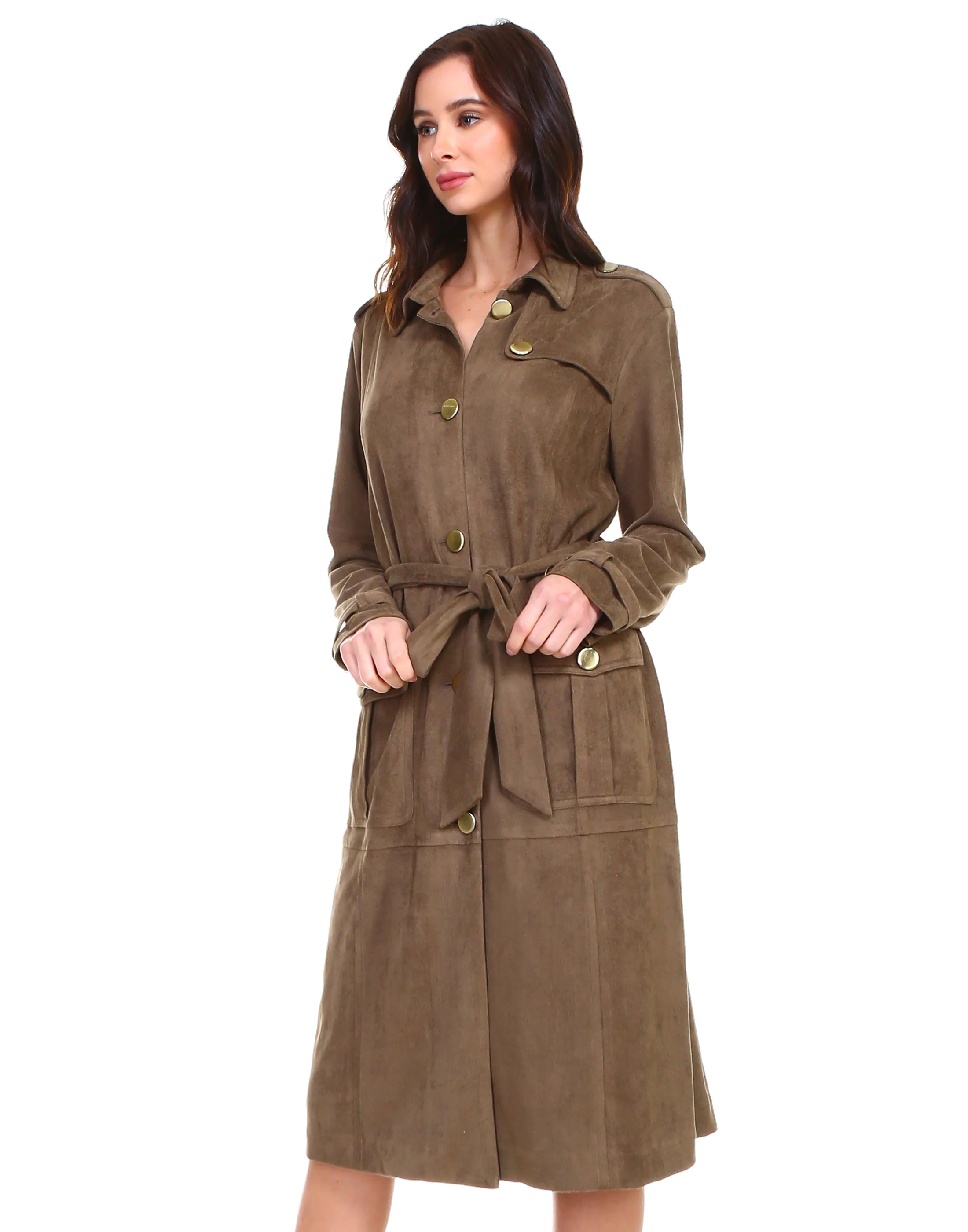 Ariana Suede Trench Coat & Dress - Image 5