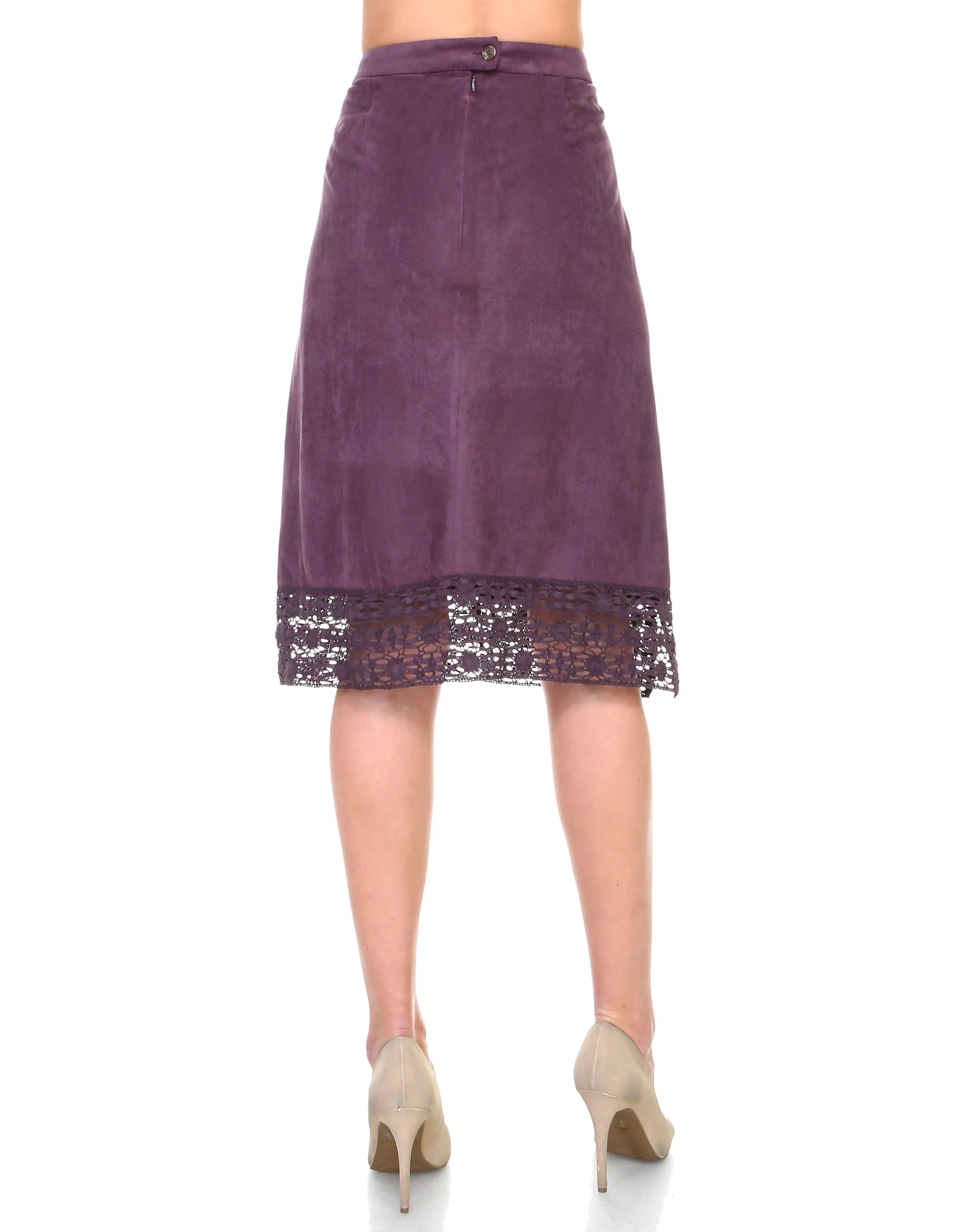 Annette Skirt Stretch Suede with Crochet Lace - Image 4
