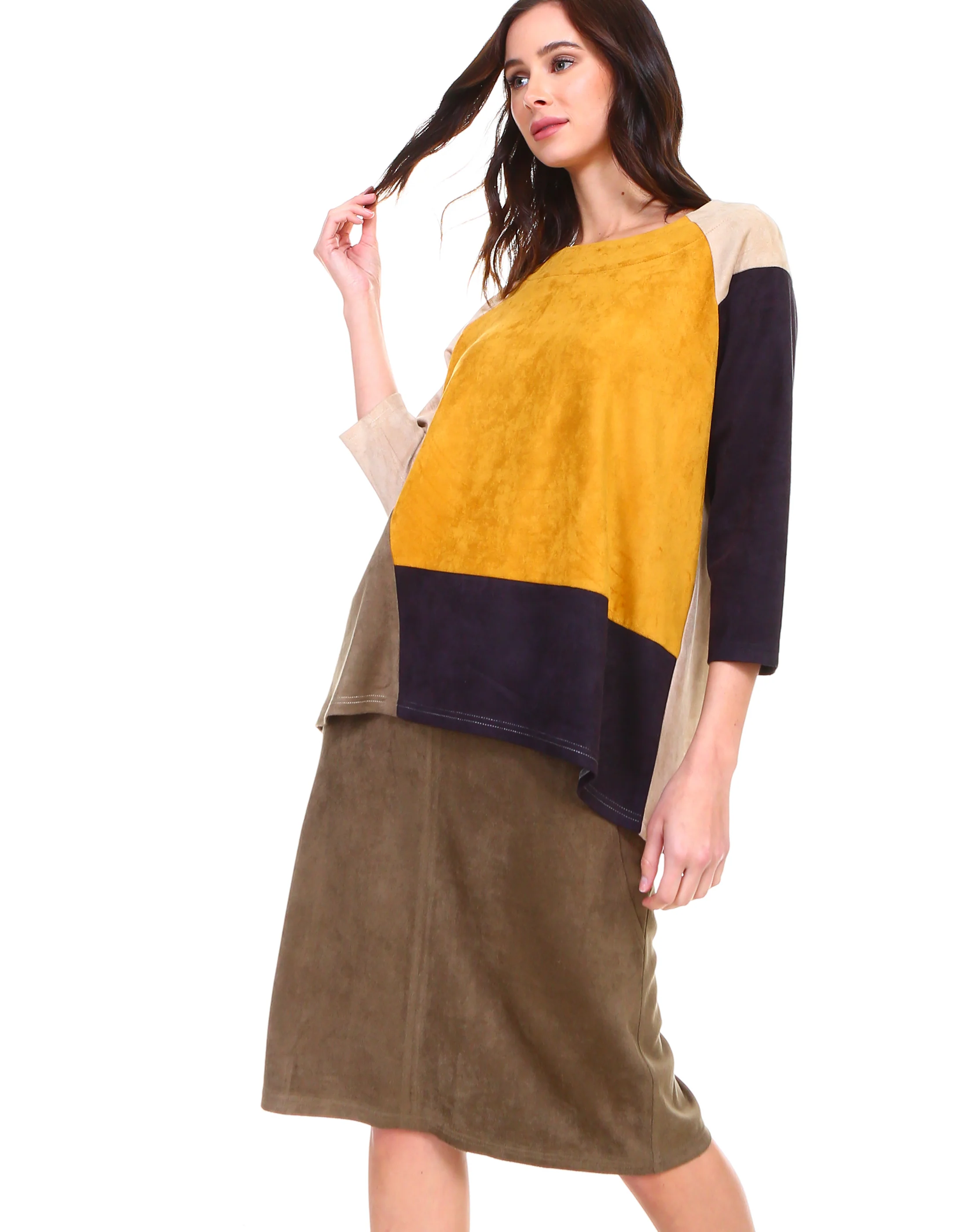 Alexa Stretch Suede Top - Image 3