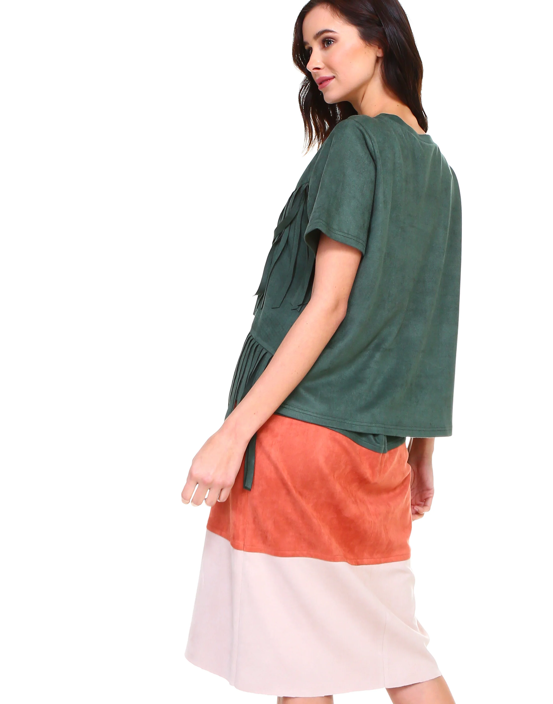 Alyssa Stretch Suede Top - Image 7