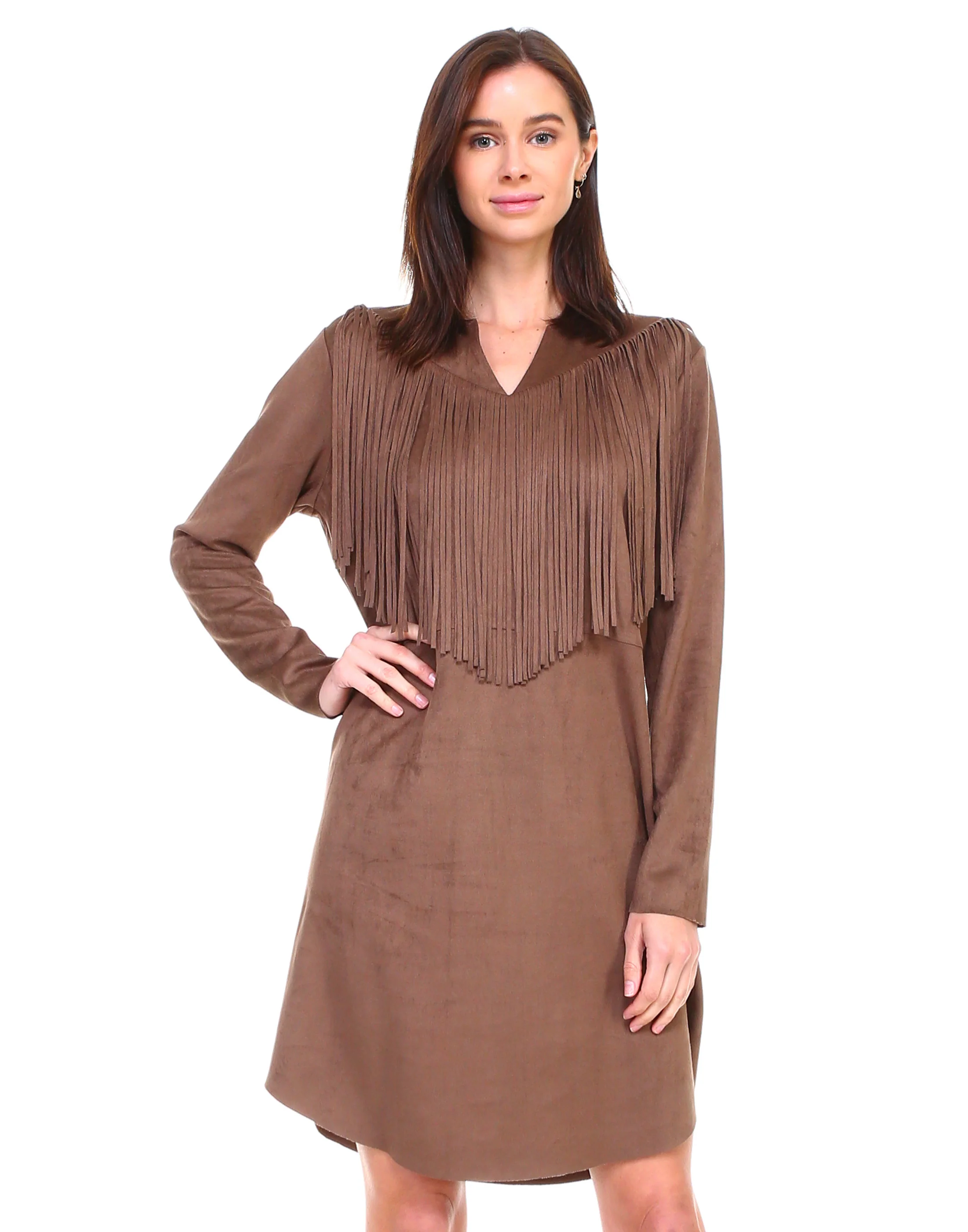 Angie Stretch Suede Tunic Dress - Image 3