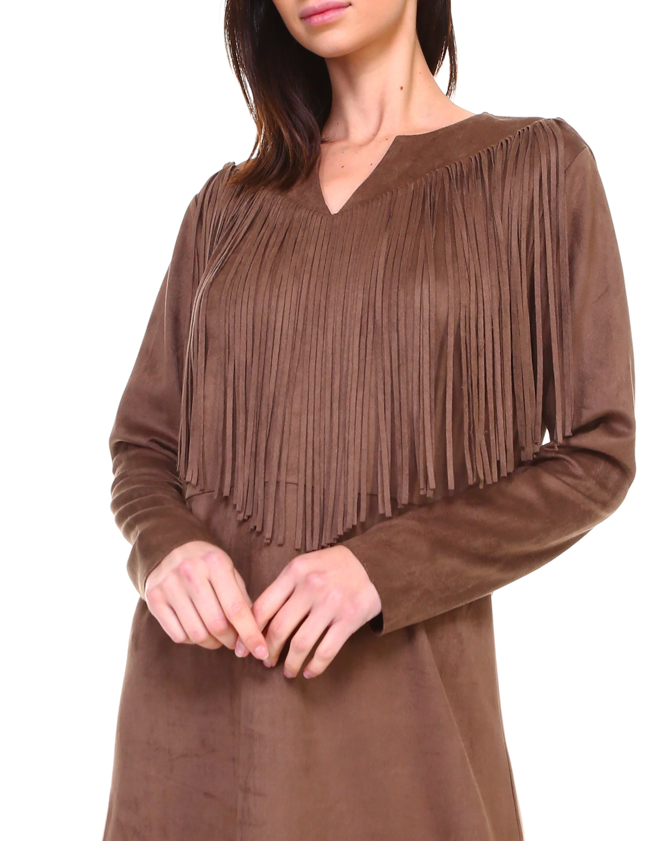 Angie Stretch Suede Tunic Dress - Image 4