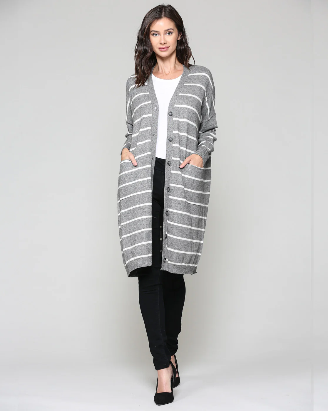 Shayla Stretch Knitted Sweater Cardigan - Image 3