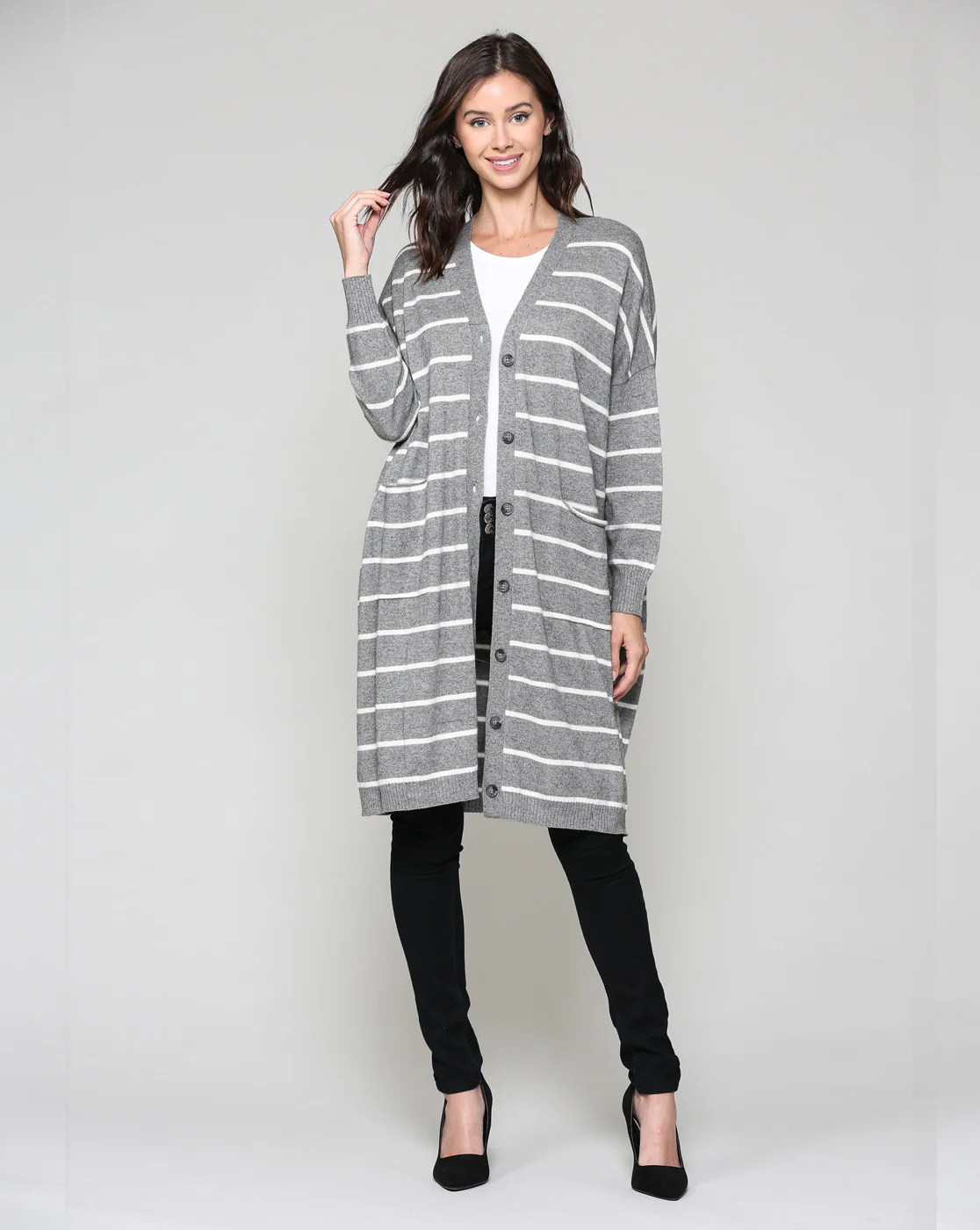 Shayla Stretch Knitted Sweater Cardigan - Image 4