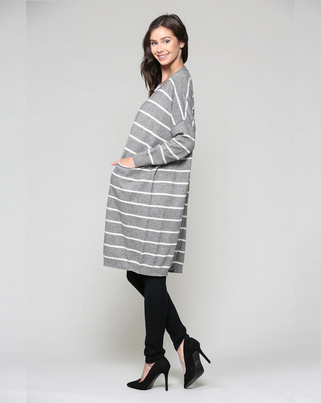 Shayla Stretch Knitted Sweater Cardigan - Image 8