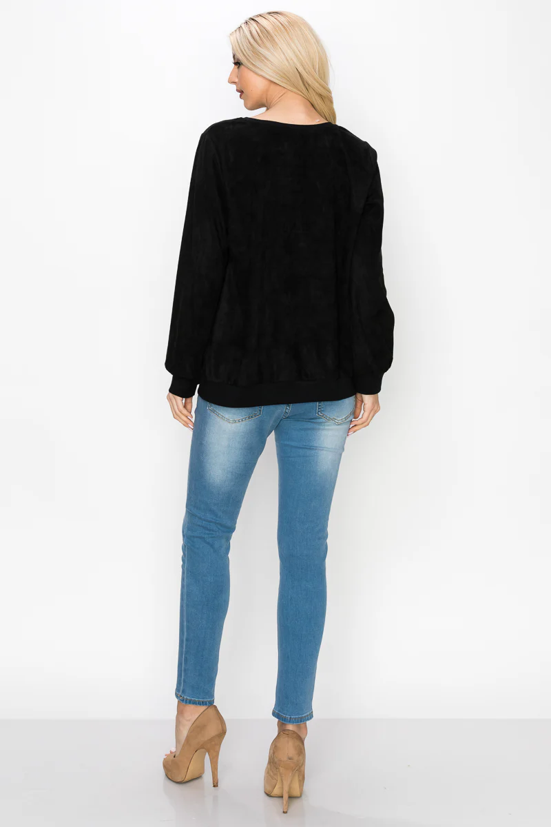 Alisa Stretch Suede Top - Image 14