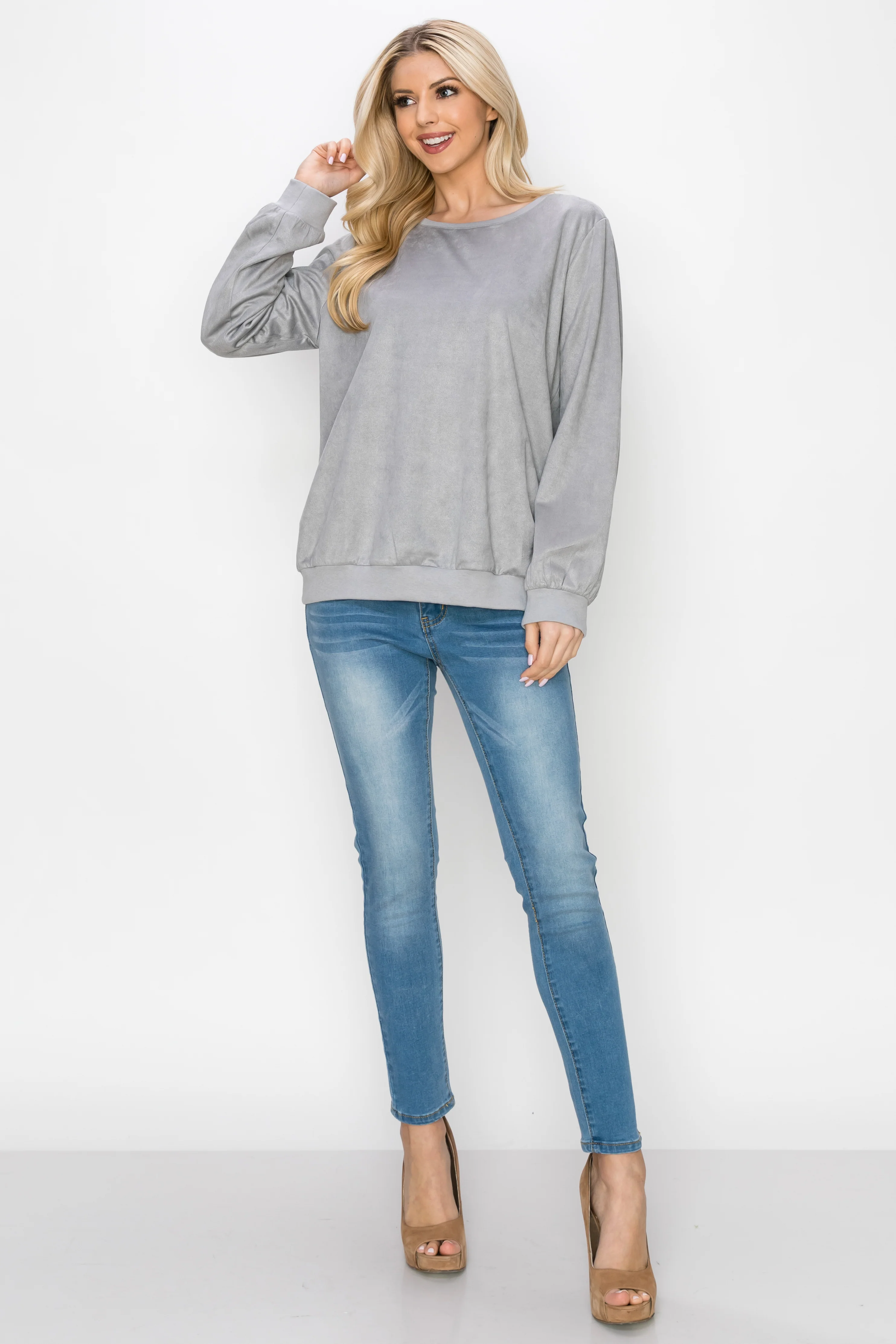 Alisa Stretch Suede Top - Image 16