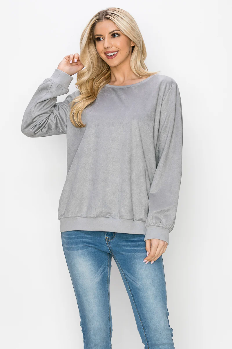 Alisa Stretch Suede Top - Image 19