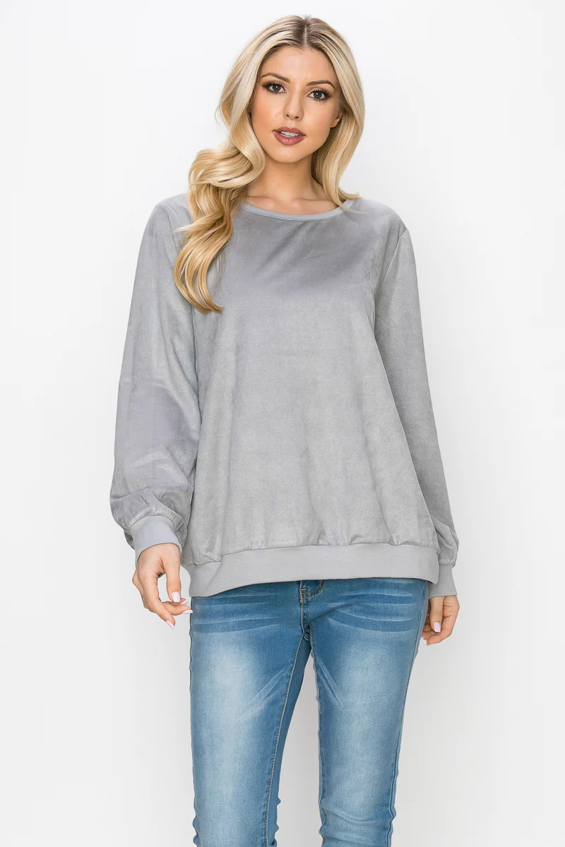 Alisa Stretch Suede Top - Image 20
