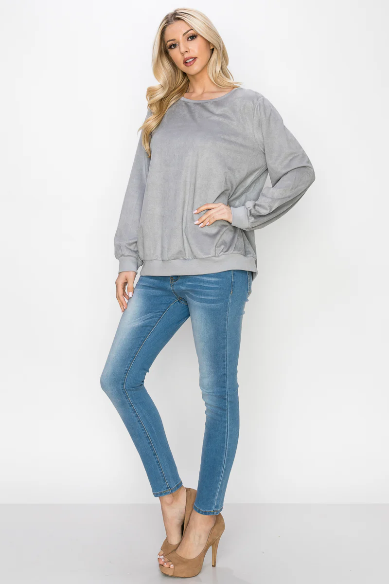 Alisa Stretch Suede Top - Image 21