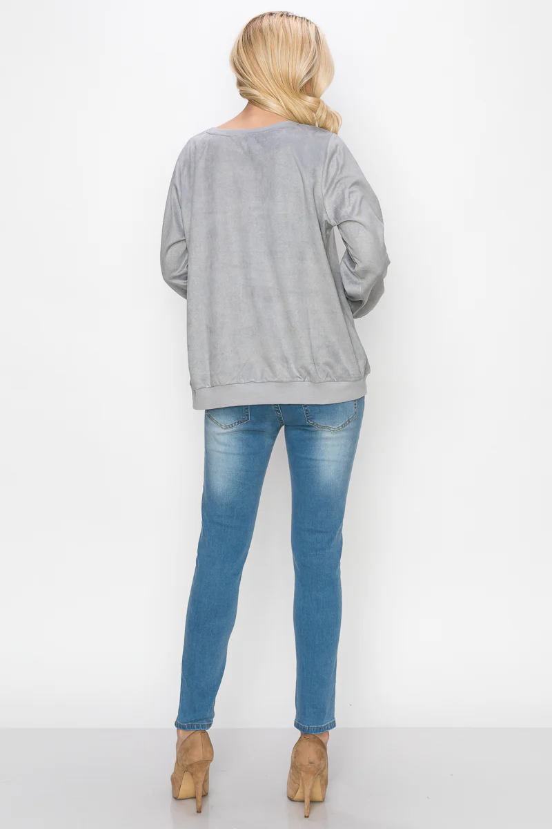 Alisa Stretch Suede Top - Image 24