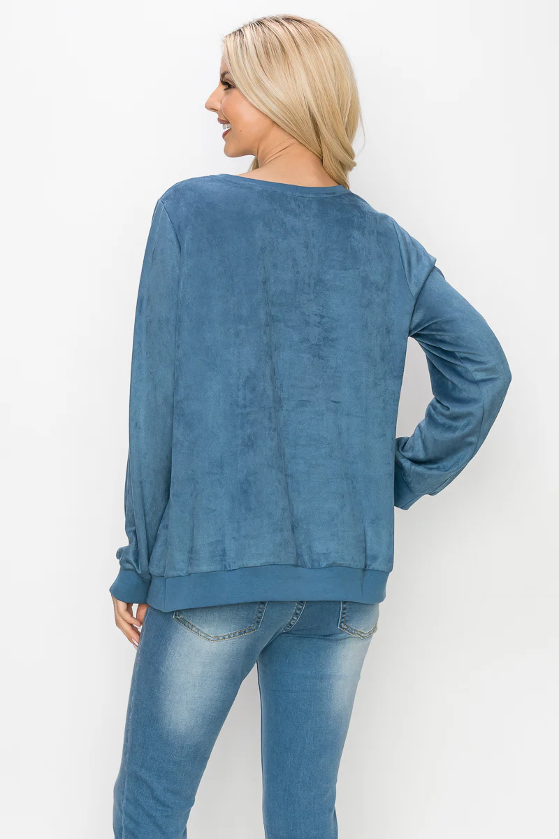Alisa Stretch Suede Top - Image 32