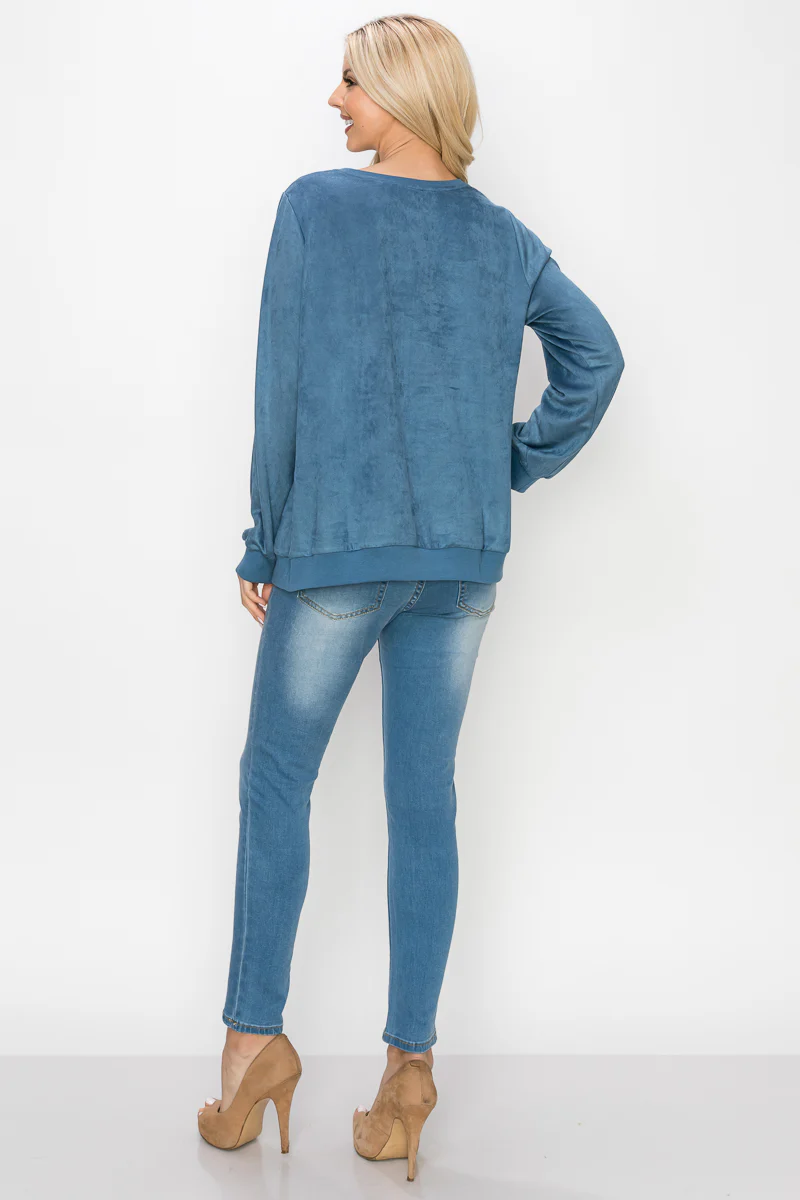 Alisa Stretch Suede Top - Image 34