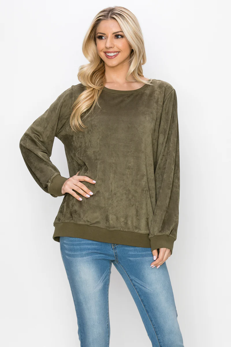 Alisa Stretch Suede Top - Image 41