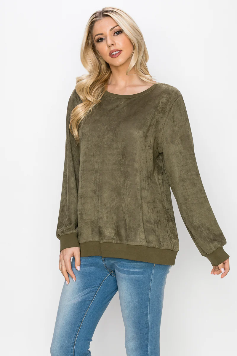 Alisa Stretch Suede Top - Image 43