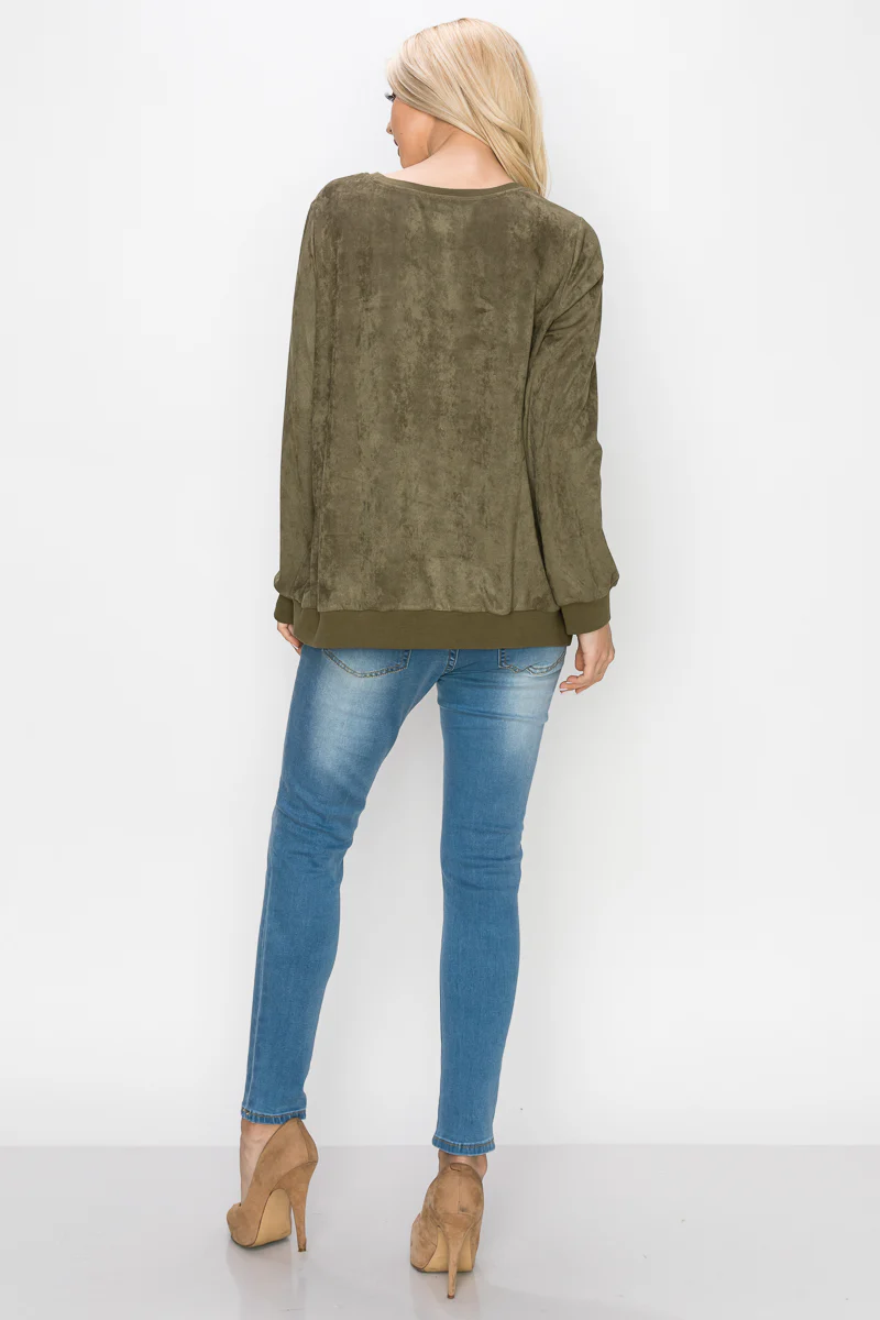 Alisa Stretch Suede Top - Image 46