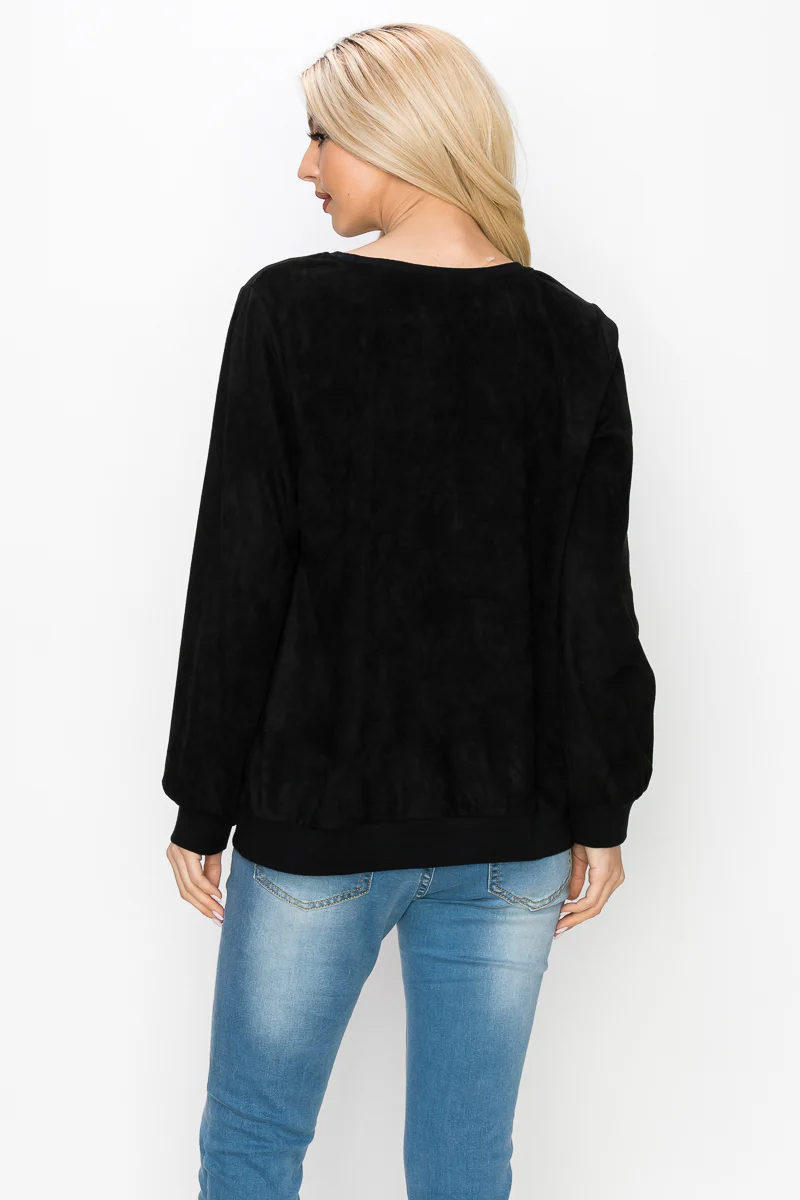 Alisa Stretch Suede Top - Image 9