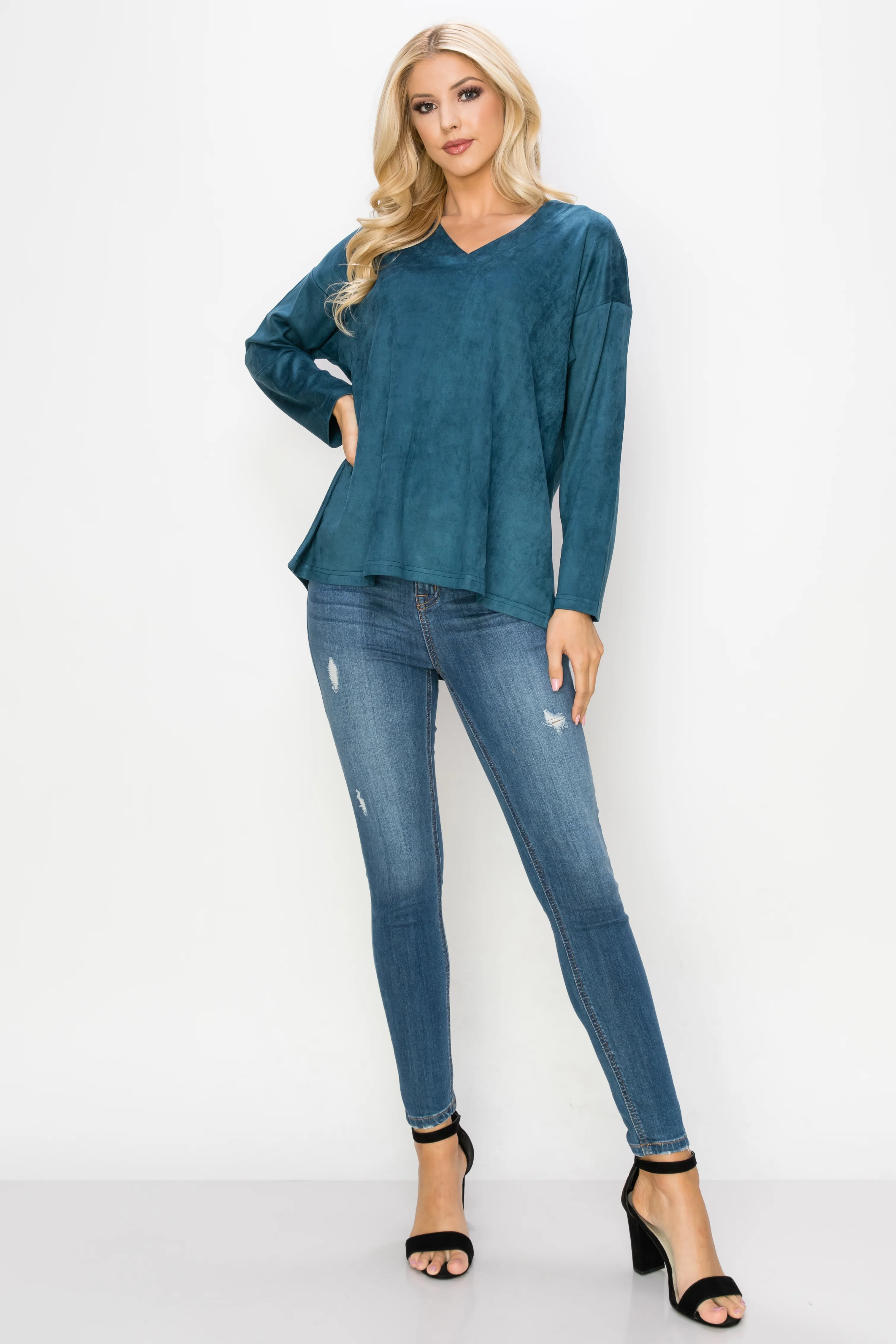 Andrea Stretch Suede Top - Image 25