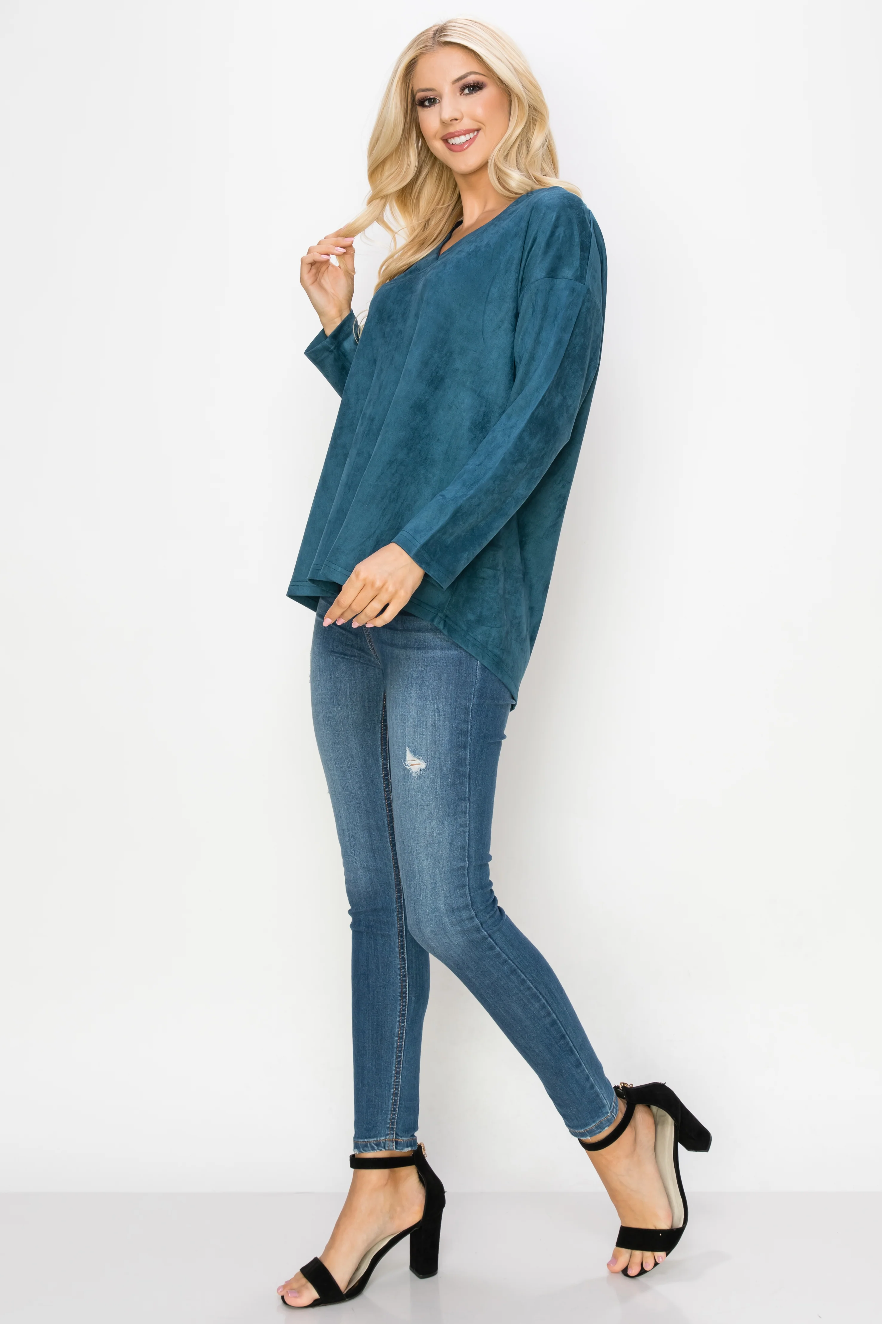 Andrea Stretch Suede Top - Image 26