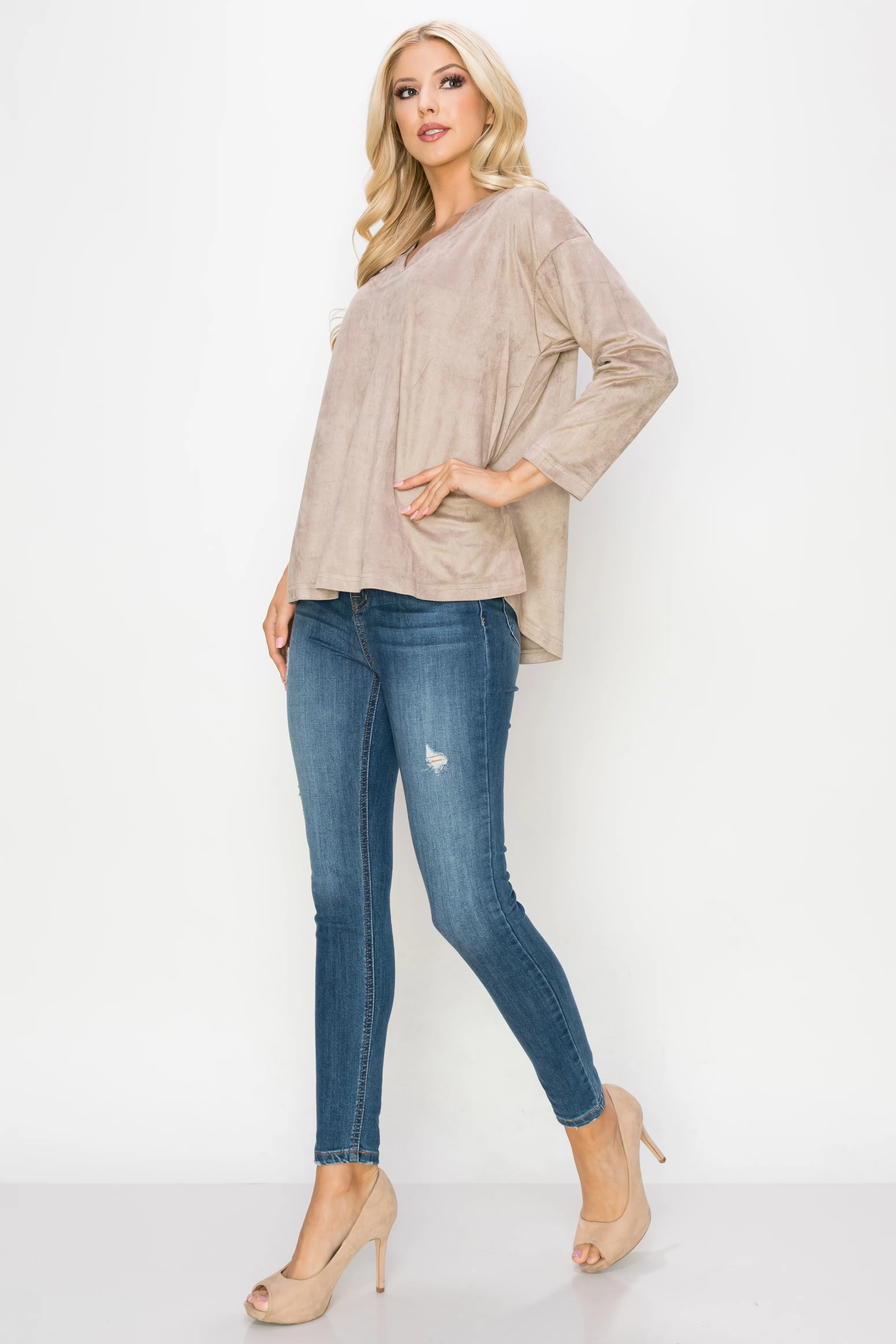 Andrea Stretch Suede Top - Image 29