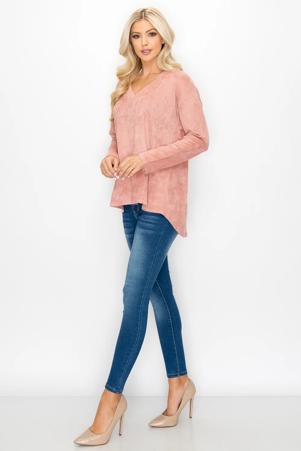 Andrea Stretch Suede Top - Image 3