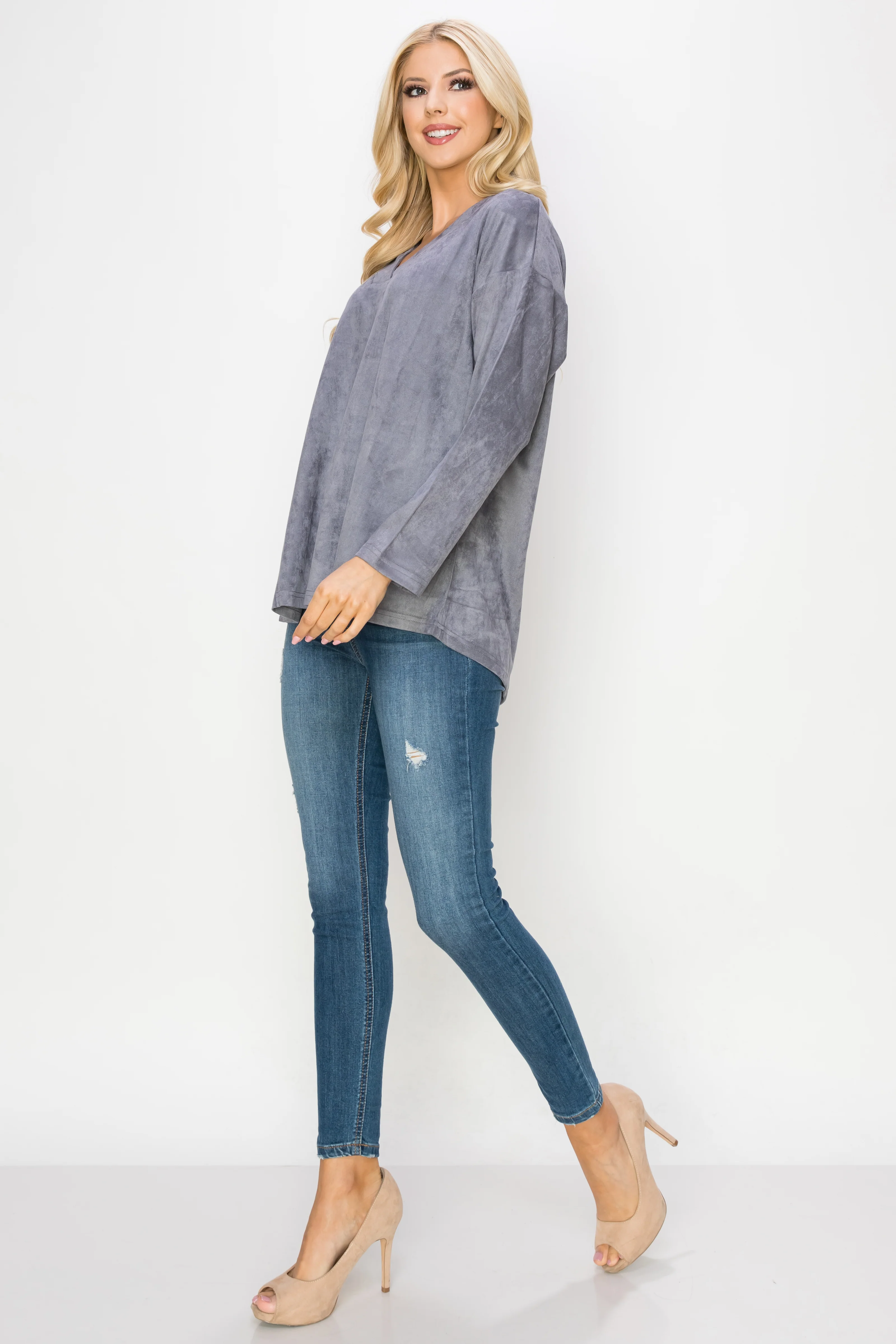 Andrea Stretch Suede Top - Image 32