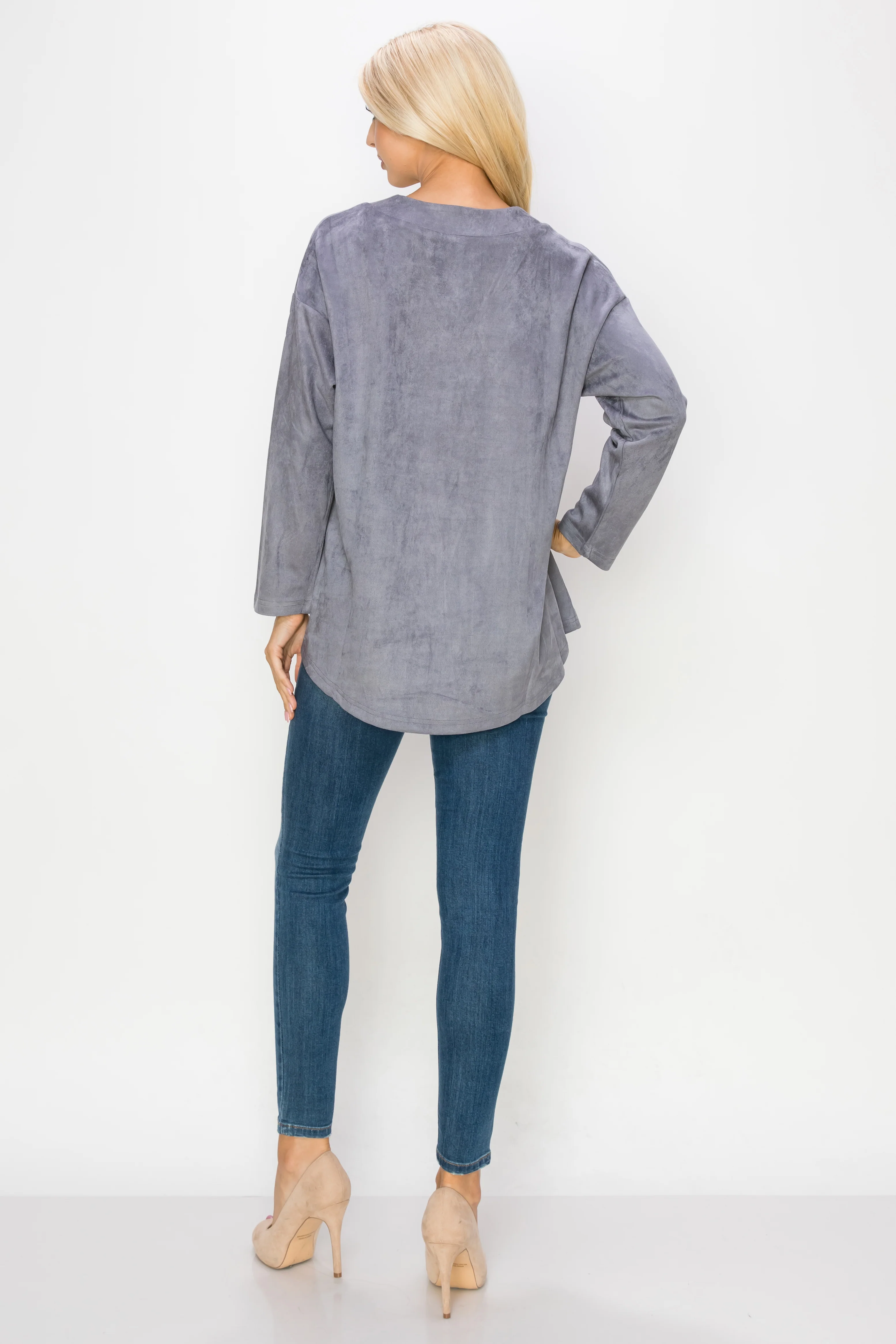 Andrea Stretch Suede Top - Image 33
