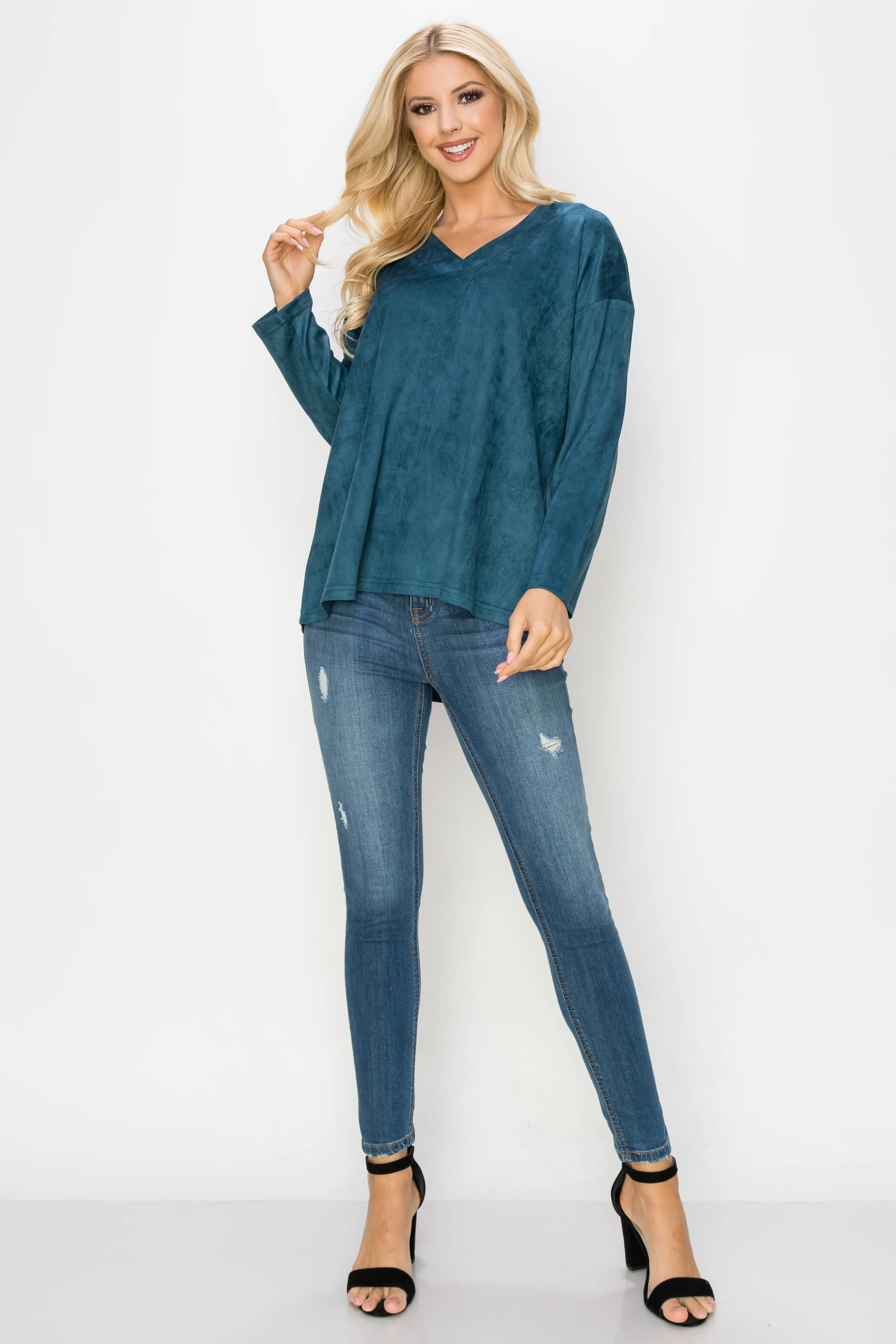 Andrea Stretch Suede Top - Image 34