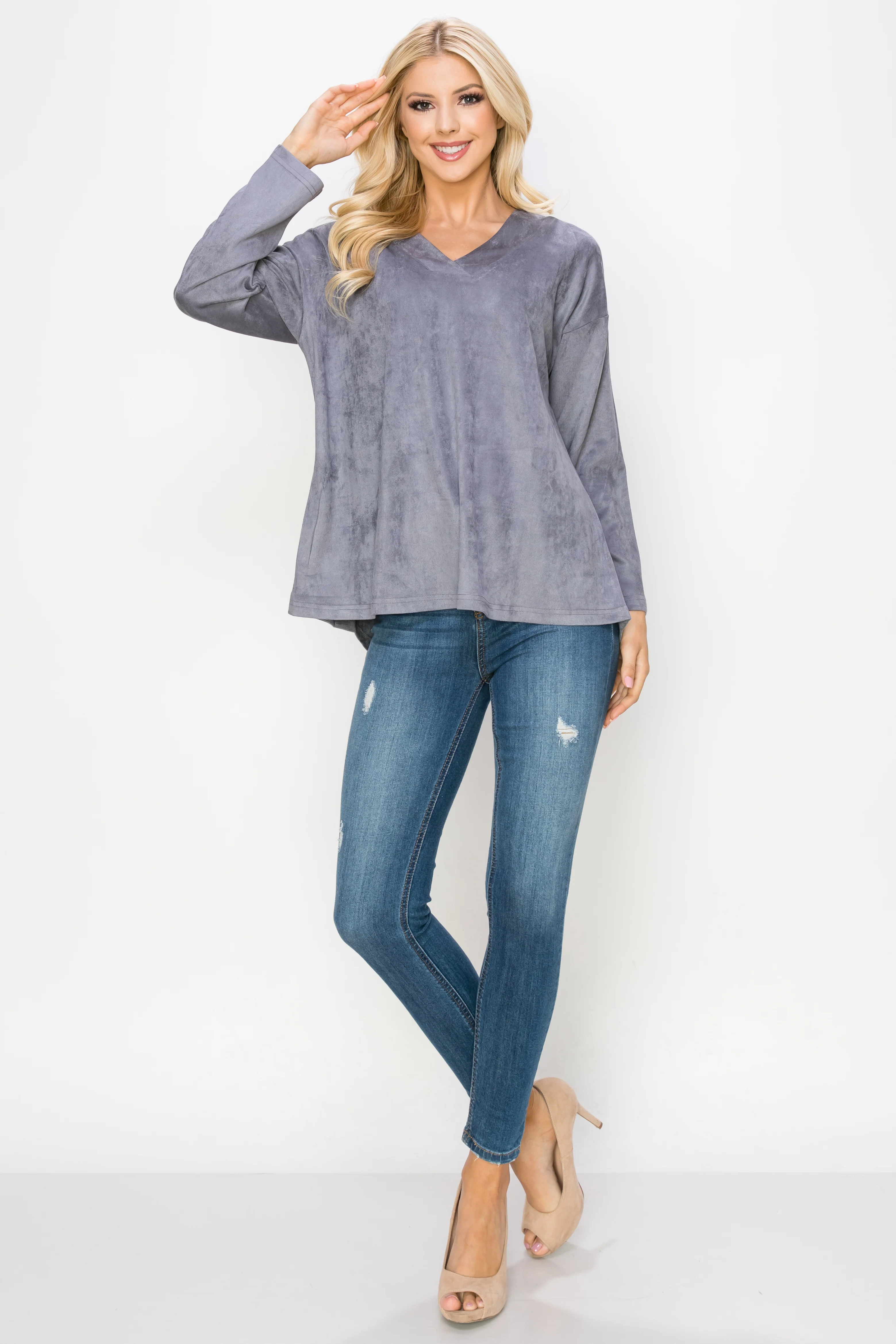 Andrea Stretch Suede Top - Image 35