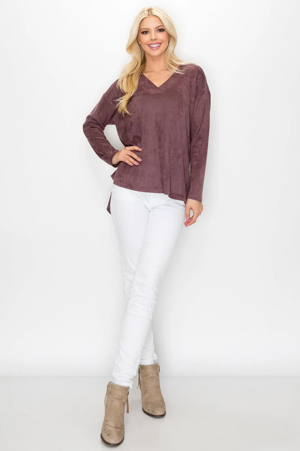 Andrea Stretch Suede Top - Image 8