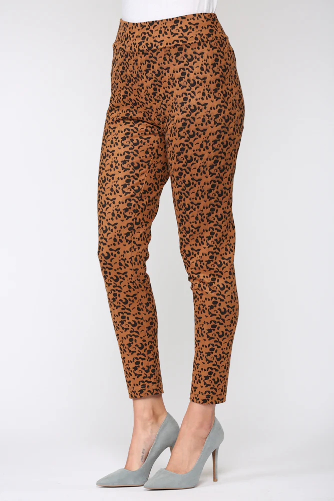 Annelise Stretch Suede Pant - Leopard - Image 5