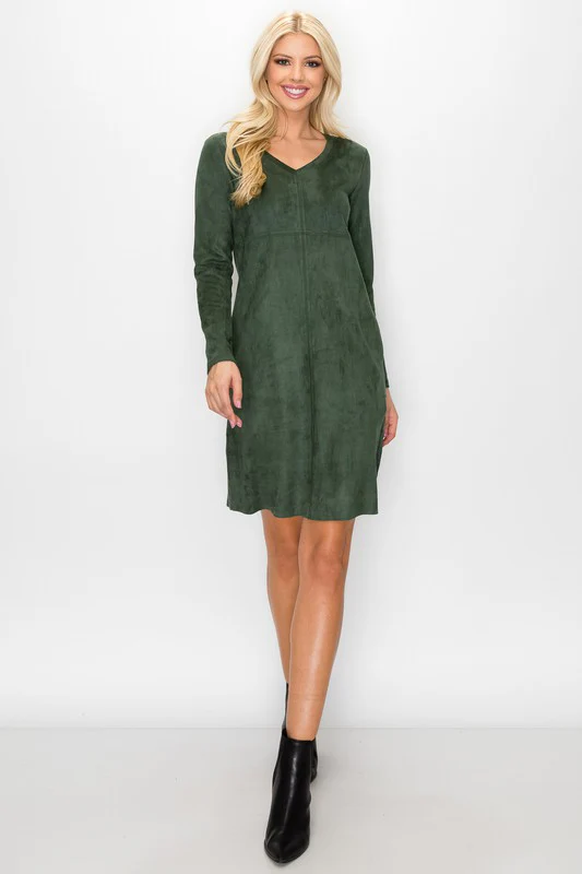 Aurora Suede V Neck with Pockets - Image 10