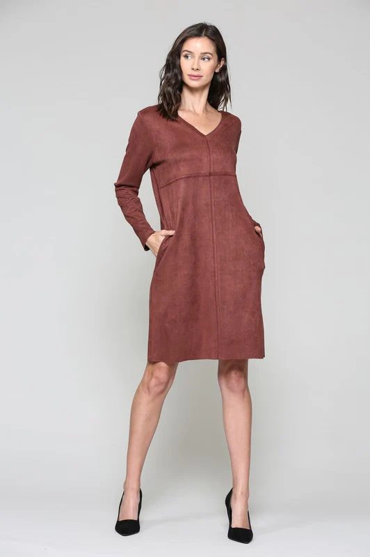 Aurora Suede V Neck with Pockets - Image 12