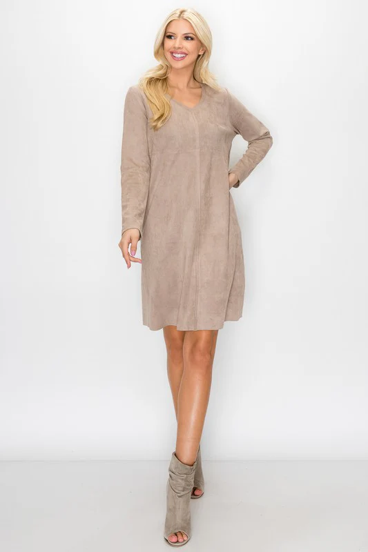 Aurora Suede V Neck with Pockets - Image 13