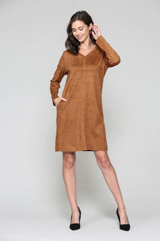 Aurora Suede V Neck with Pockets - Image 5
