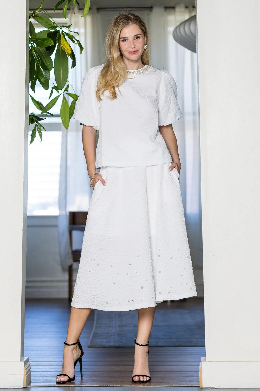 Windelle Textured Top with Pearls - Image 7