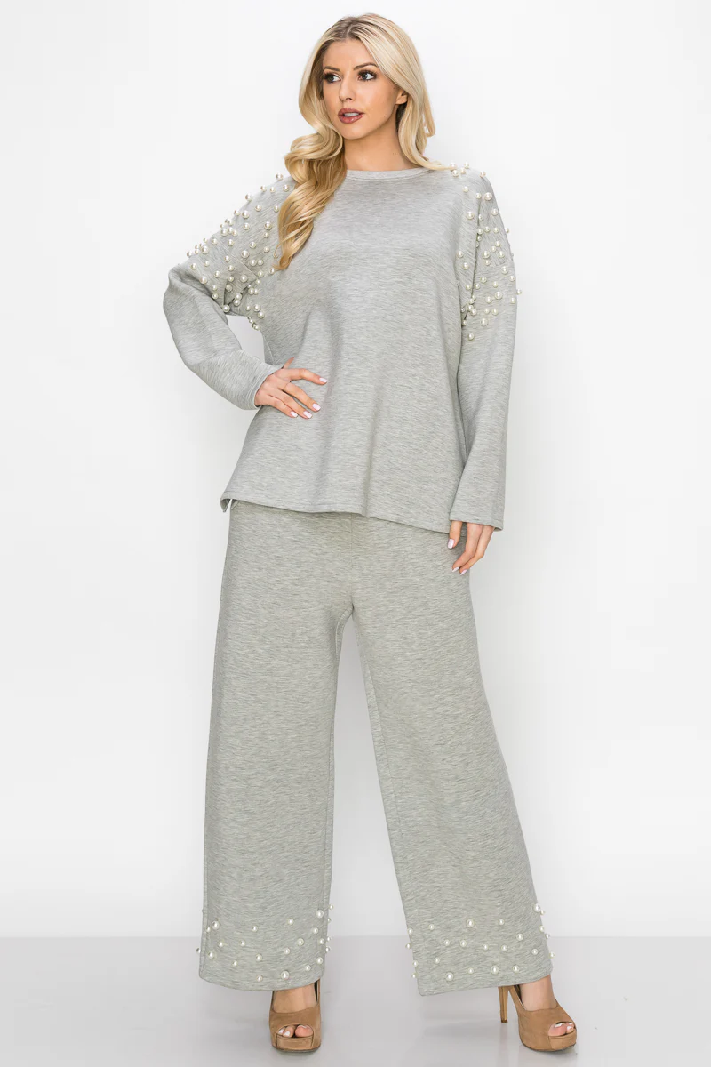 Fiona Stretch French Scuba Pearl Top - Image 23