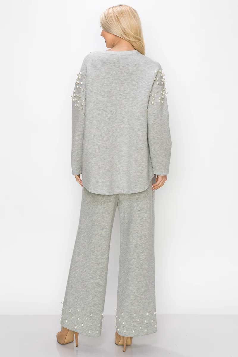 Fiona Stretch French Scuba Pearl Top - Image 24