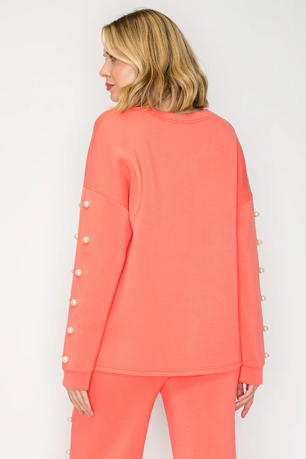 Katri Stretch French Scuba Pearl Top - Image 21