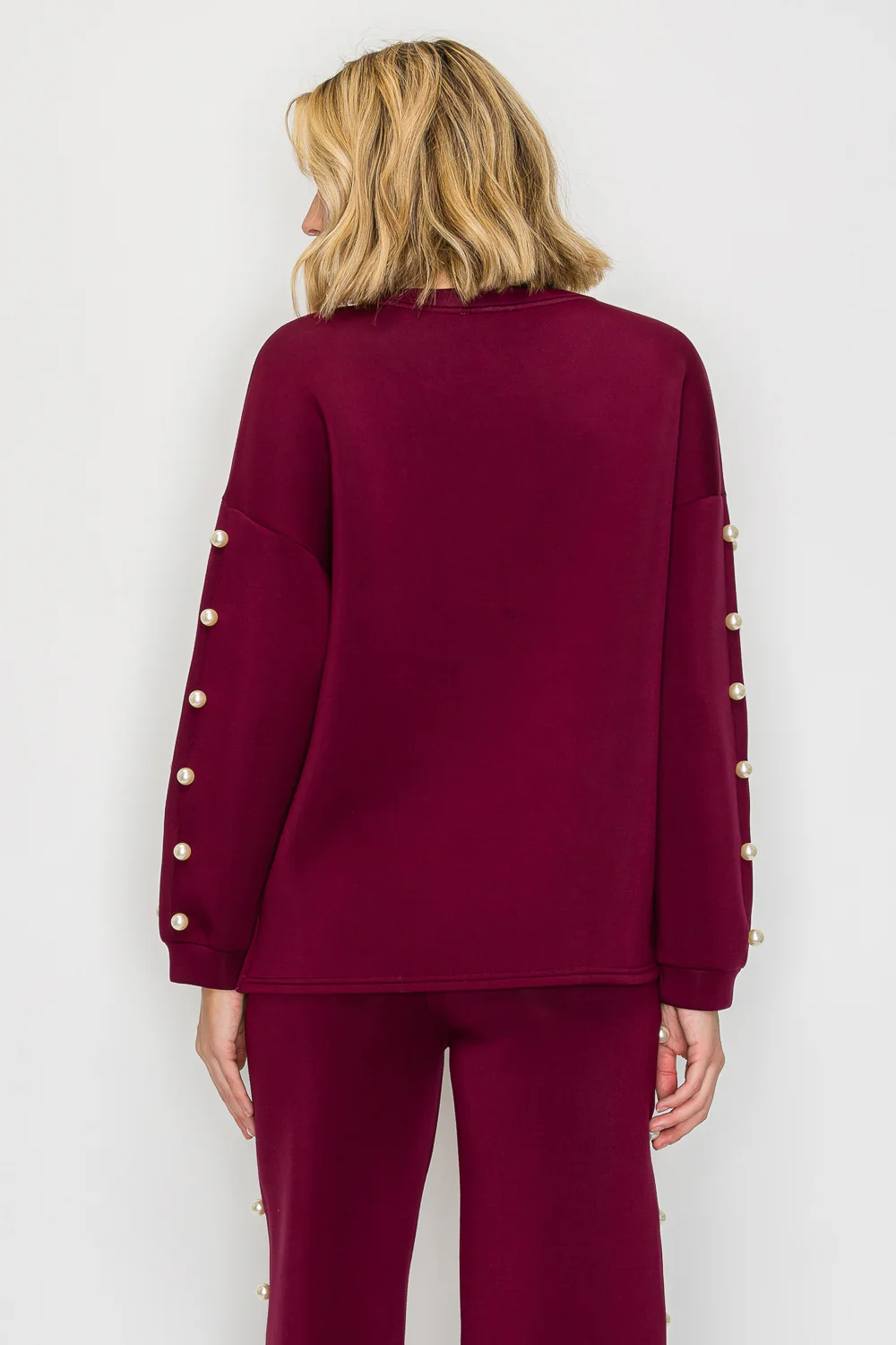 Katri Stretch French Scuba Pearl Top - Image 32