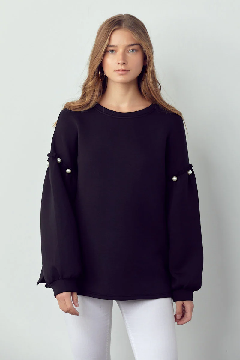 Keda Stretch French Scuba Pearl Top - Image 3