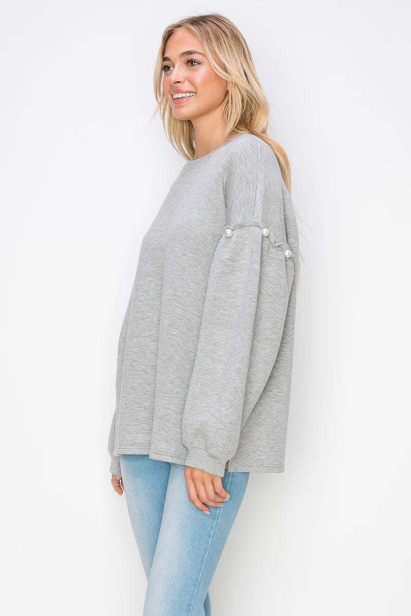 Keda Stretch French Scuba Pearl Top - Image 9