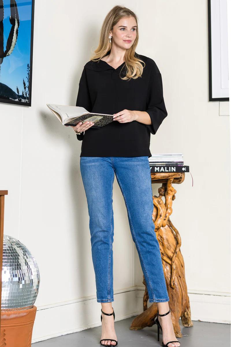 Kourtney Stretch Crepe Knit Top - Image 17