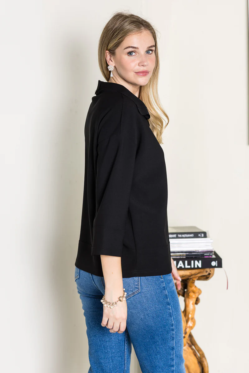 Kourtney Stretch Crepe Knit Top - Image 29