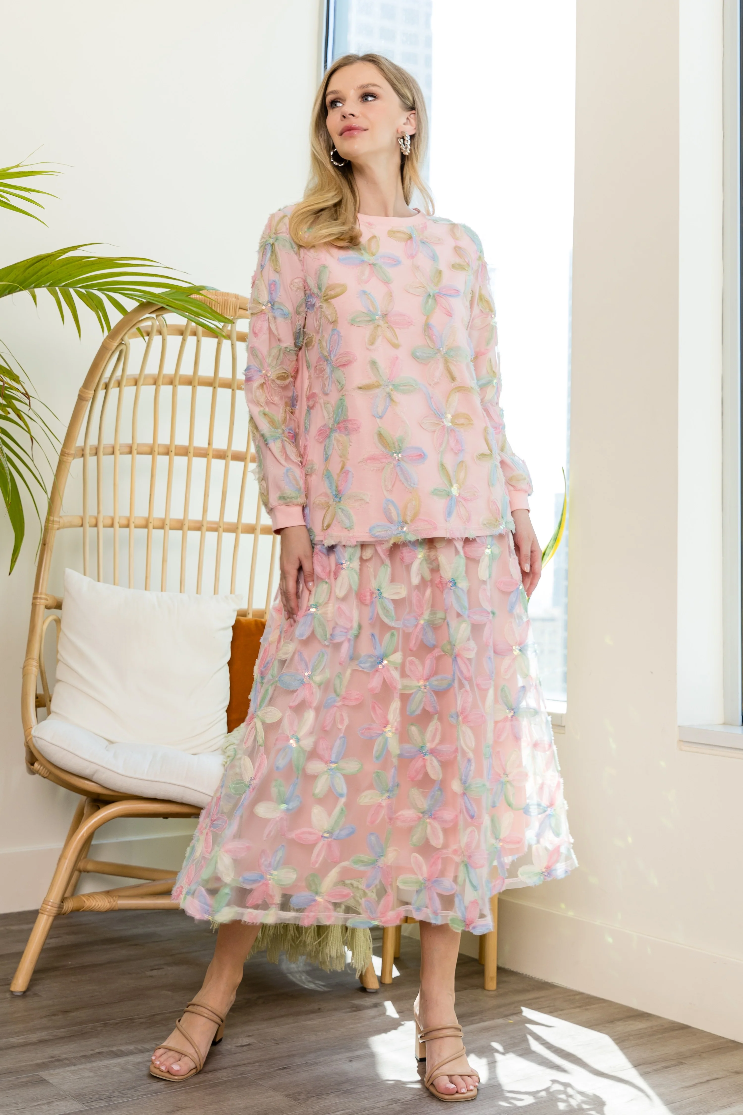 Romi Lace Embellished Flower Top - Image 7