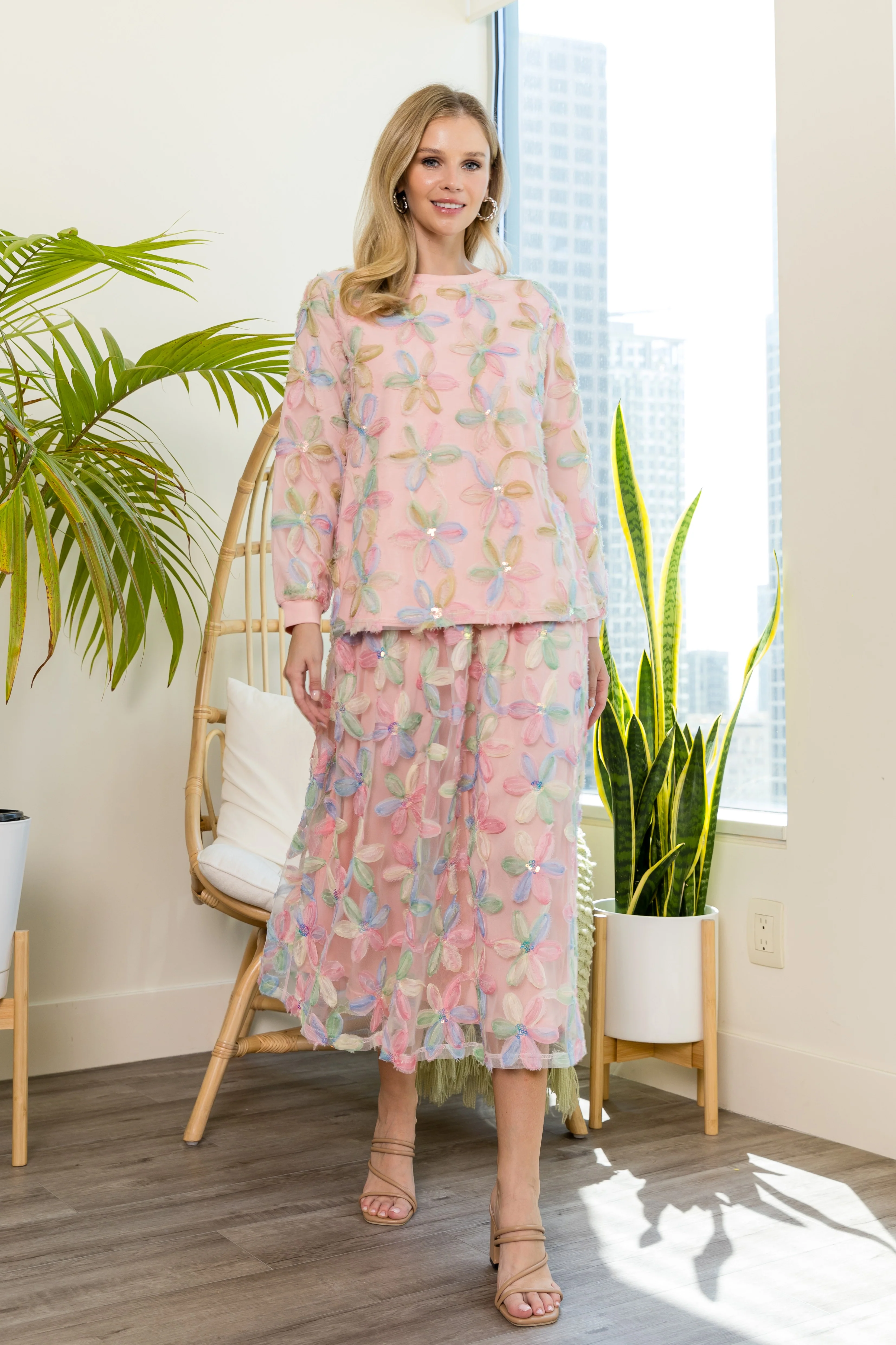 Romi Lace Embellished Flower Top - Image 8