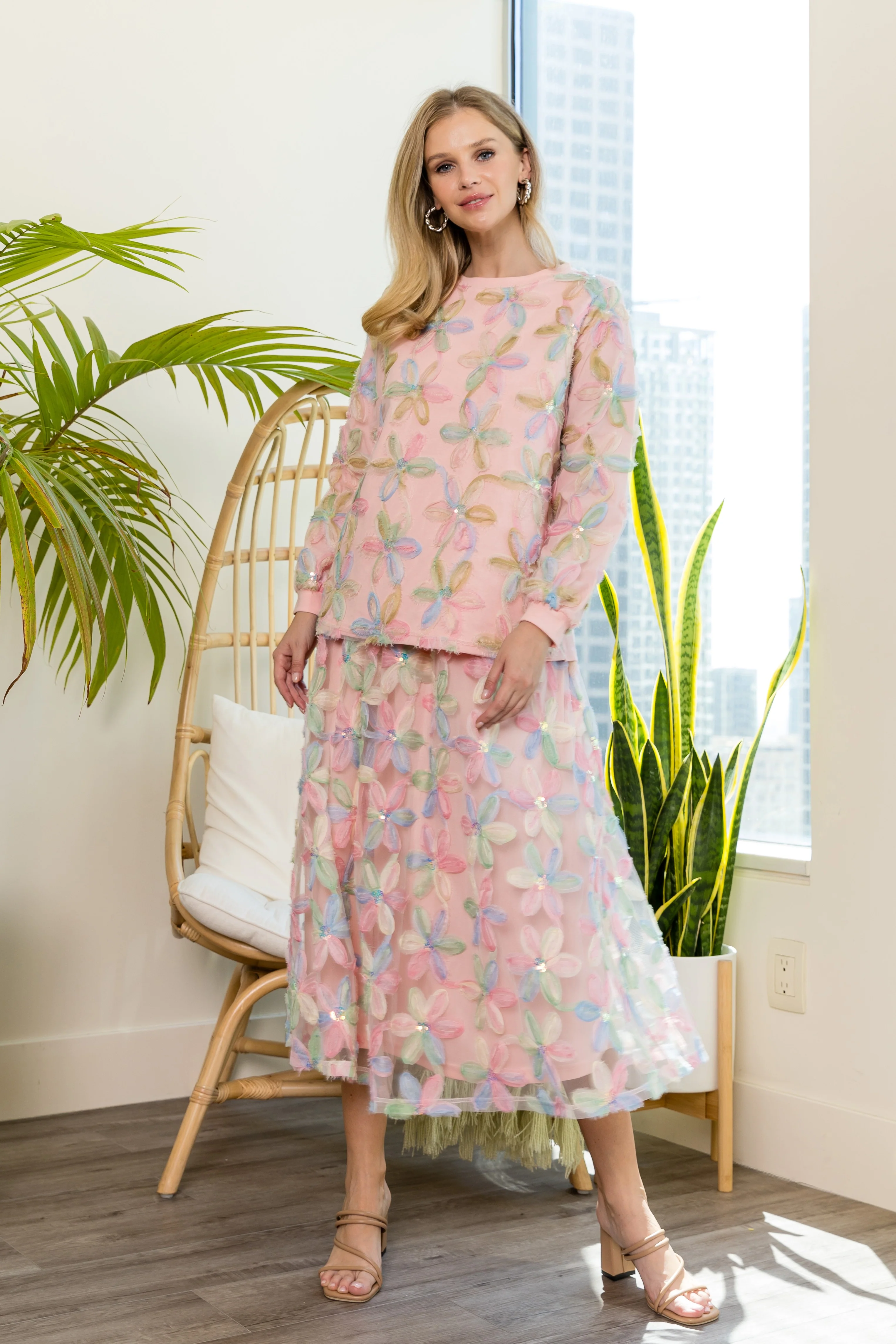 Romi Lace Embellished Flower Top - Image 9