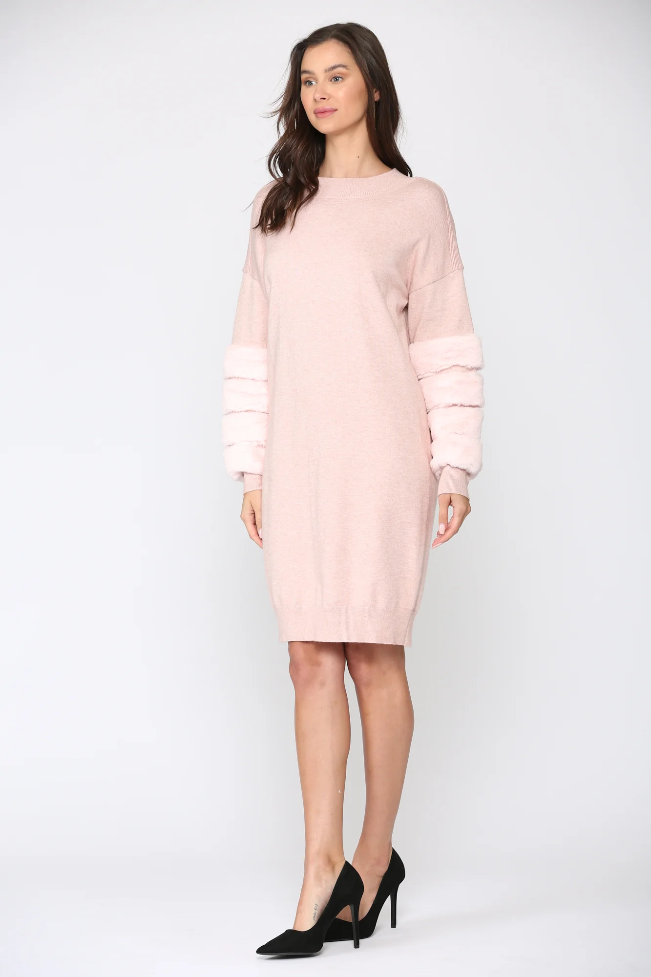 Sonia Sweater Dress with Faux Fur - Image 6