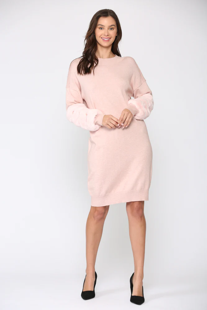 Sonia Sweater Dress with Faux Fur - Image 7